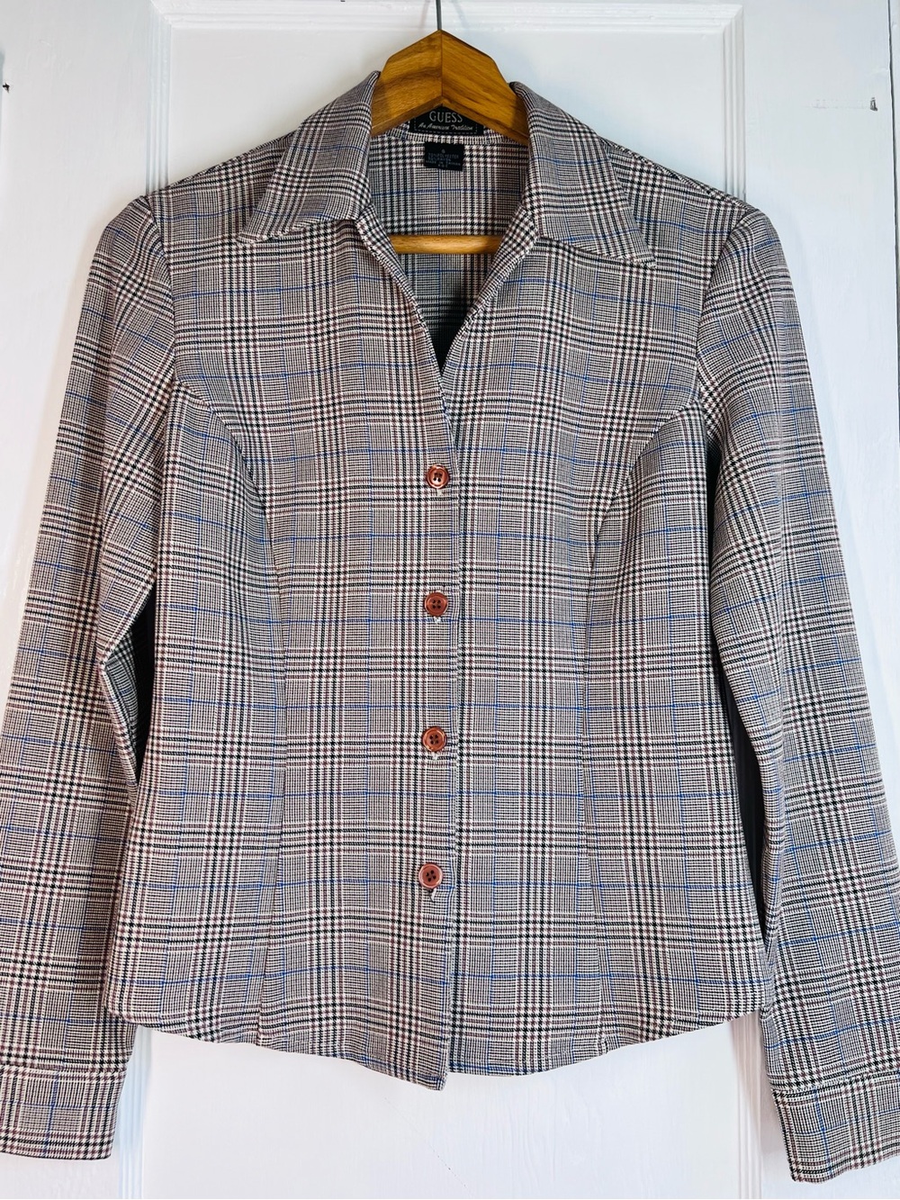 Vintage 1990s GUESS Women's Plaid Button-Front Shirt Jacket